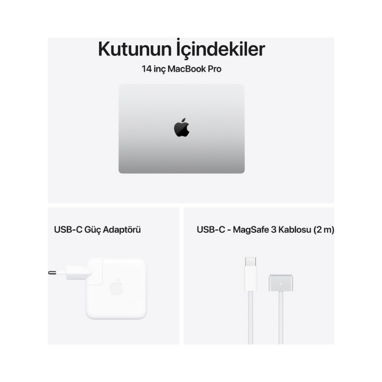 Apple MacBook Pro M5 32GB 1TB SSD macOS 14'' Taşınabilir Bilgisayar Gümüş MJ3E4TU/A (Apple Türkiye Garantili)