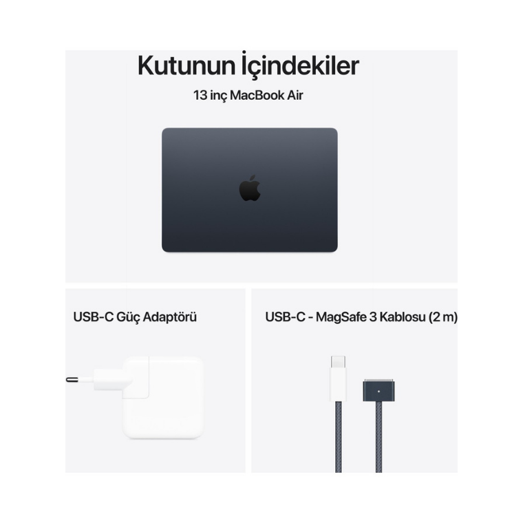Apple MacBook Air M4 16GB 256GB SSD macOS 13'' Taşınabilir Bilgisayar Gece Yarısı MW123TU/A (Apple Türkiye Garantili) 256GB - Gece Yarısı